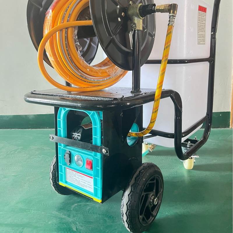 60L小型电动推车式喷雾器双泵打药机 蔬菜养猪场 自动收管清洗机