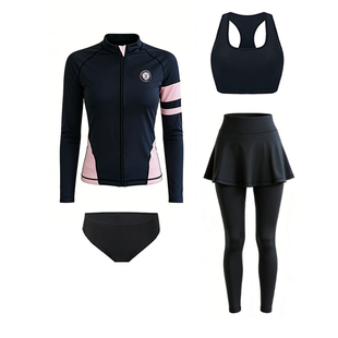 韩版浮潜服拉链潜水服分体水母衣男女长袖游泳衣泳装防晒长裤套装