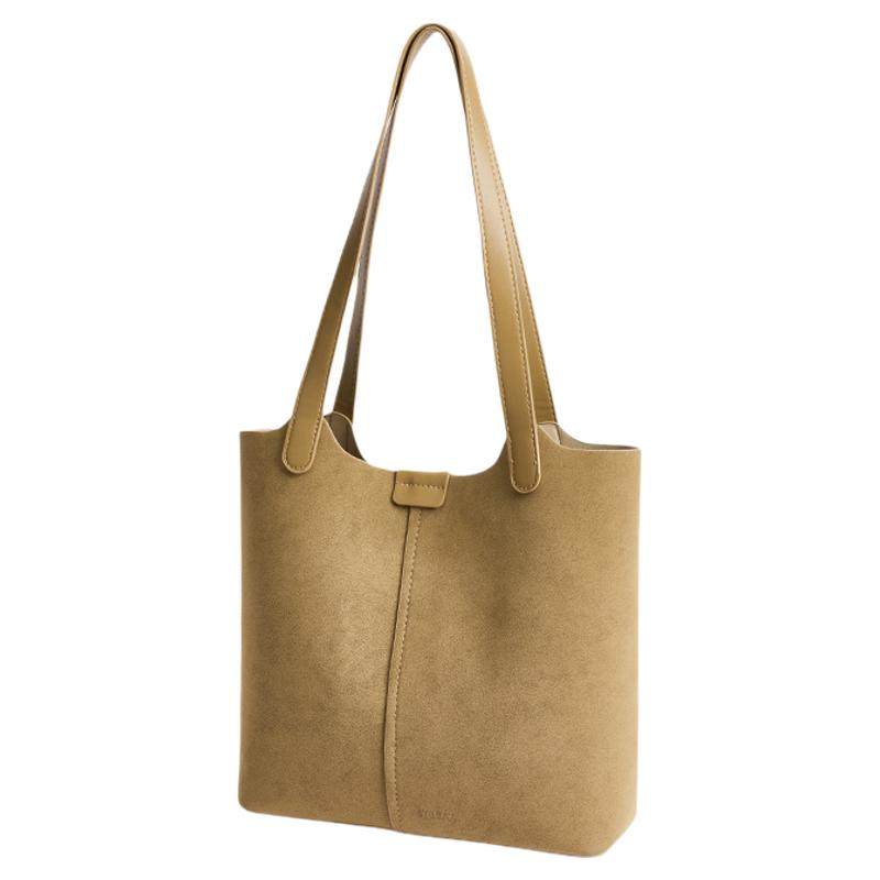 星期六磨砂水桶托特包女2025新款秋冬大容量包包通勤子母包高级感