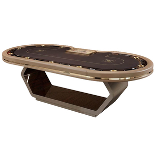 狄奥豪华高端德州扑克桌品质保障LED灯桌扶手防火筹码棋牌德扑桌