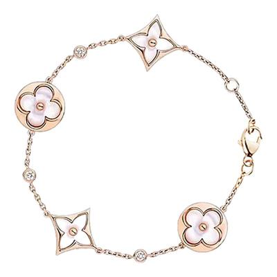 周珍珍CNC高版本四叶草五花手链女合金轻奢18k玫瑰金小众不易掉色