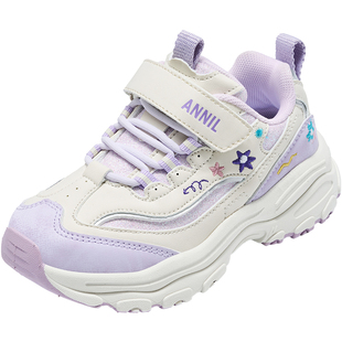 安奈儿女童运动鞋轻便跑步软底2026新款春季中大童女孩儿童老爹鞋