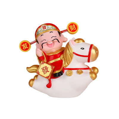 马上发财财神爷车内饰品摆件