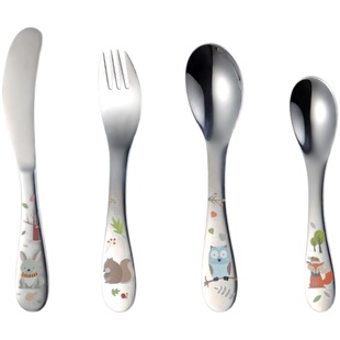 Hiscca 法国儿童牛排餐具304不锈钢儿童刀叉勺幼儿园专用西餐餐具