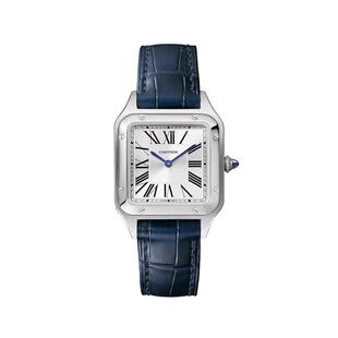 【自营】中古99新卡地亚山度士银盘男女款情侣手表全套送女友礼物