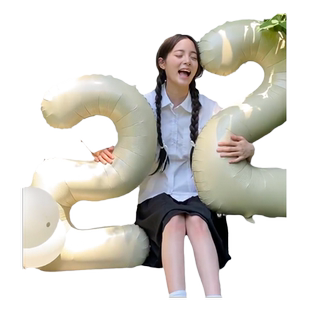 40寸奶油白色网红数字气球18岁成人礼女生25岁生日户外拍照道具