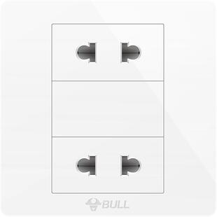 公牛四孔插座二二插两位二4孔双孔双二极二眼插86型开关面板暗装