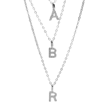 情绪波动925银字母吊坠锁骨链