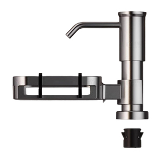 厨房水槽洗洁精压取器洗涤剂按压泵头不锈钢太空铝快装皂液器出液