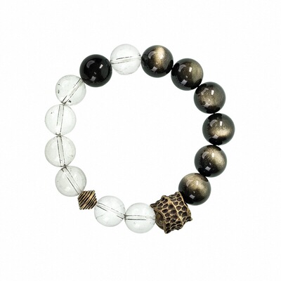 天然白水晶金曜石简约饰品手链