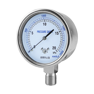 膜盒压力表ye75负压表过0-20kpa