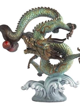 铜龙摆件青龙新年吉祥物龙行龘龘