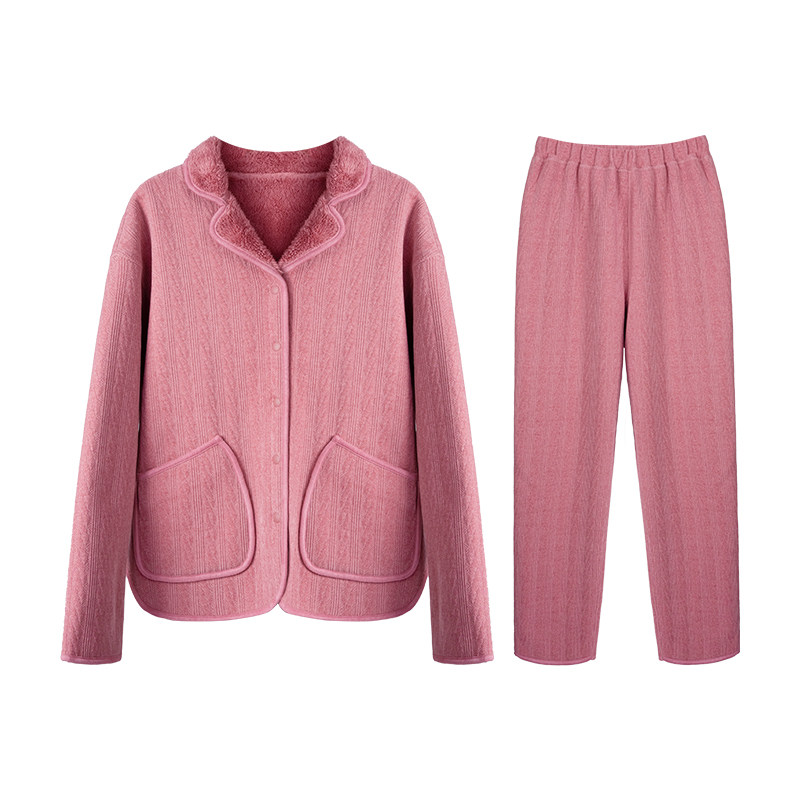 【现货】橙线睡衣女套装秋冬双面睡衣/家居服套装