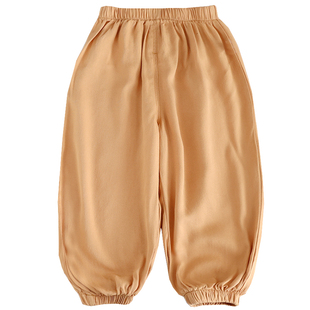 宝宝冰丝防蚊裤夏季薄款男儿童灯笼裤女婴儿空调裤小童宽松棉绸裤