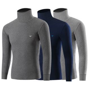 七匹狼男士纯棉秋衣秋裤高领单件保暖内衣线衣中老年人爸爸棉毛衫