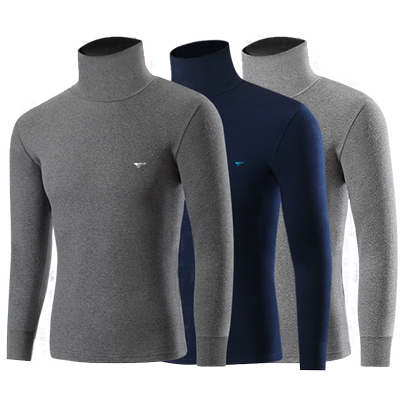 七匹狼纯棉高领保暖秋衣线衣男士