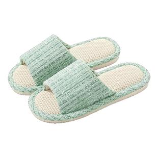 透气吸汗亚麻拖鞋女家居室内静音防滑日式四季待客棉麻布拖鞋男士