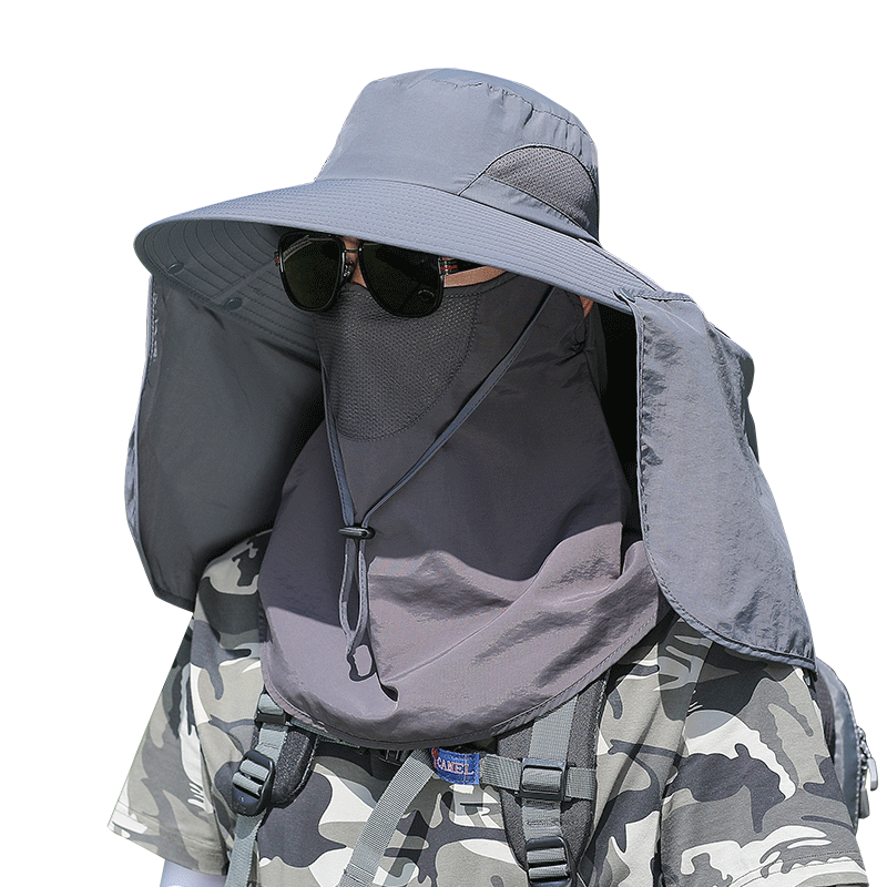 买就送冰袖夏季防晒帽男士遮阳帽