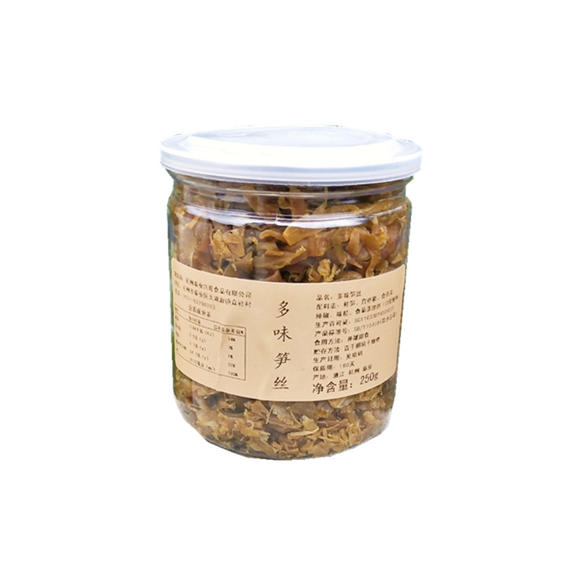 罐装竹笋干即食零食500g多味笋丝
