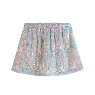 布丁哈鲁童装夏装女童半身裙2026夏季新款儿童短裙亮片洋气裙子
