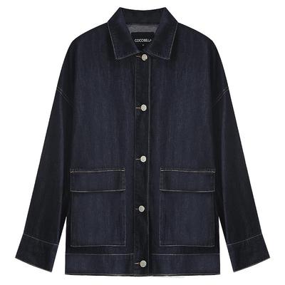 COCOBELLA雅赛尔撞色明线牛仔外套女复古休闲廓形上衣SR3077