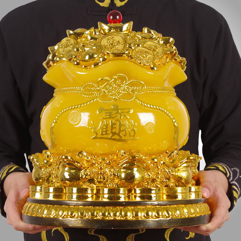 聚宝盆摆件招财聚财风水办公室酒柜招财装饰品店铺开业礼品收银台