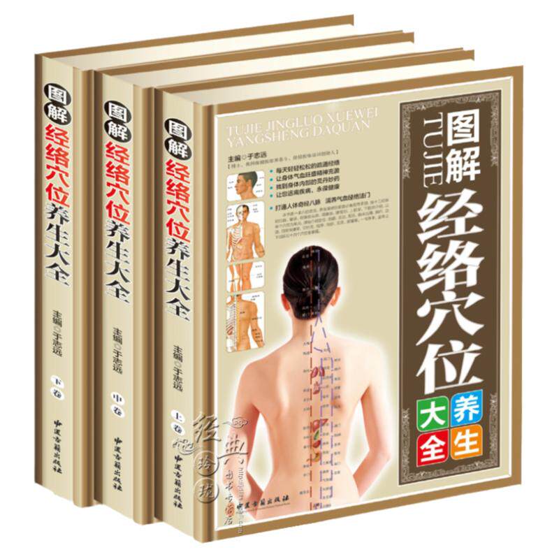 图解经络穴位养生大全彩图版全3册精装 人体经络穴位图解中医养生保健正版书籍 家庭按摩保健养生书籍 中医按摩经络穴位健康书籍书