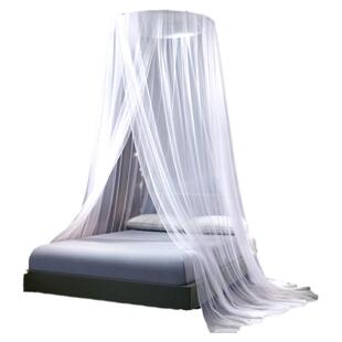 折叠炆帐虫文帐帐子踏踏米床文丈蚊帐吸顶挂钩宫廷风床幔透明insS