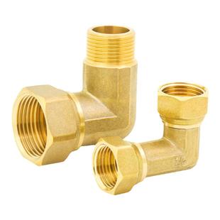 新款全铜大流量铜活接弯头内外丝弯头4分6分水表水泵活接90度弯头