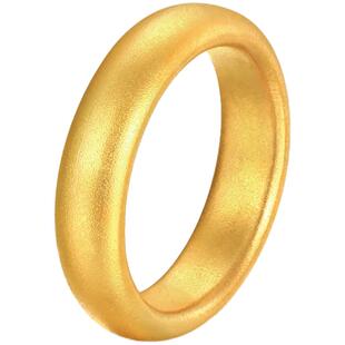 赛菲尔传世金戒指足金999.9素圈戒指古法金无字戒男女款传承送礼