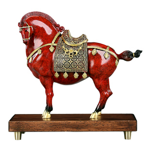 黄铜《盛世唐马》摆件铜马到成功家居客厅装饰品开业乔迁礼品