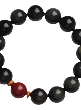 天然黑曜石本命年手链