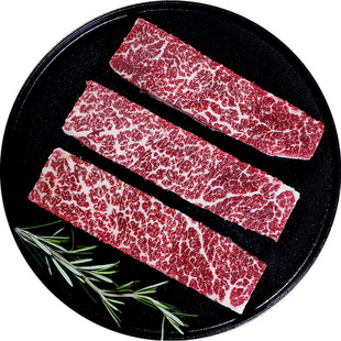 澳洲M9和牛羽下原切雪花牛排上脑边翼板肉牛肉片谷饲韩式烤肉食品