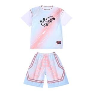 篮球服女童比赛队服训练男童足球服运动短袖透气儿童姐弟定制套装
