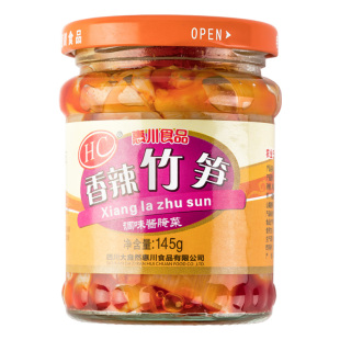 惠川香辣竹笋下饭菜145g瓶装开味菜拌饭拌面榨菜眉山泡菜微辣笋片