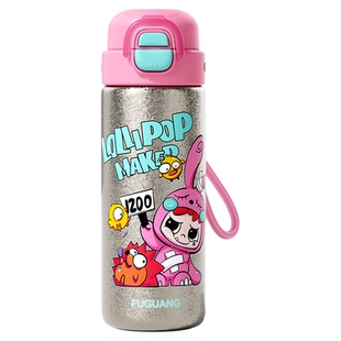 富光儿童纯钛双饮保温杯2025新款男女学生上学专用便携吸管钛杯子