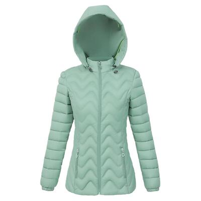 短款女轻薄可拆卸帽子外套棉服