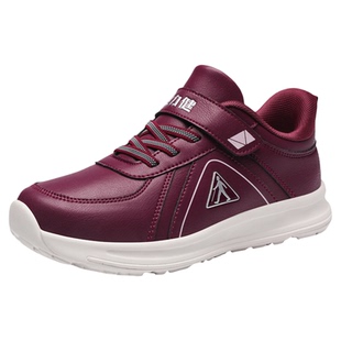 足力健旗舰店老人鞋中老年妈妈秋季休闲健步超轻软底皮面防水女鞋