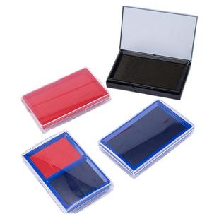 得力印台9864红色印台大号印泥盒油性印油快干速干财务会计专用速干蓝色印油黑色印章银行按手印指纹办公用品