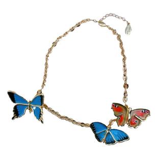 Bill skinner品牌小众设计手绘珐琅釉项链爱情鸟扇子宫廷鸟笼耳环