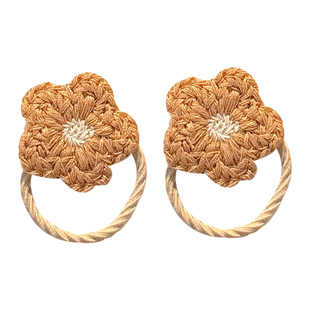 儿童可爱咖色花朵发圈宝宝秋冬扎头发橡皮筋小女孩头绳不伤发头绳