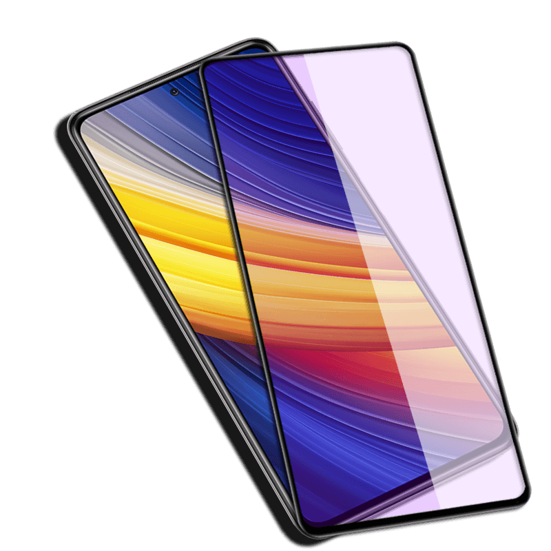 适用小米POCO X3/X3Pro/X3GT/X3NFC黑边钢化膜F3/M3防爆玻璃膜F3GT手机全屏高清抗指纹护眼防蓝光保护贴