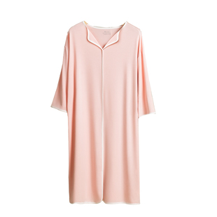 莫代尔睡裙女款七分袖大码家居胖mm长袖孕妇高级感冰丝春秋夏睡衣