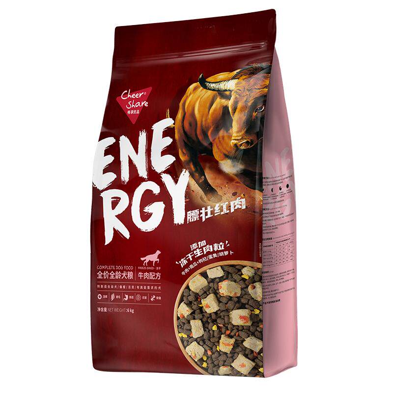 畅享优品膘壮红肉冻干狗粮6kg