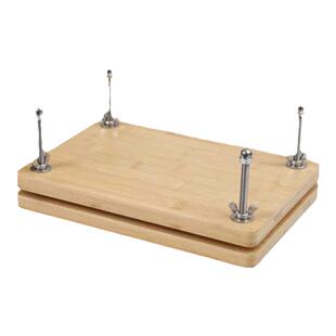 手工diy松木缝书夹纸压花器手工书本装订工具压板夹子木质打孔机