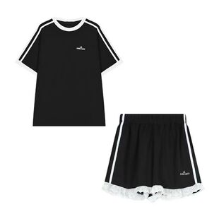 运动服女夏天运动套装女韩版学生宽松甜妹少女盐系时尚休闲两件套