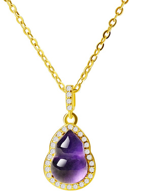 宫里上新天然紫水晶葫芦吊坠