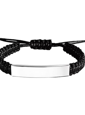 手链男款高级感编织黑绳可调节定制刻字男生百搭手饰品送朋友礼物