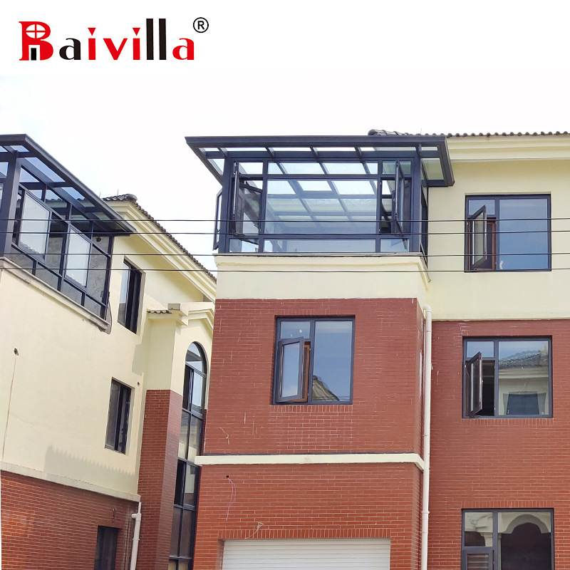 断桥铝合金夹胶钢化玻璃封阳台露台花园平顶天台阳光房隔热防晒