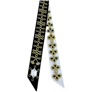 原创 福宝集邮者 桑蚕丝真丝长条丝巾飘带TWILL绑包丝巾发带领巾